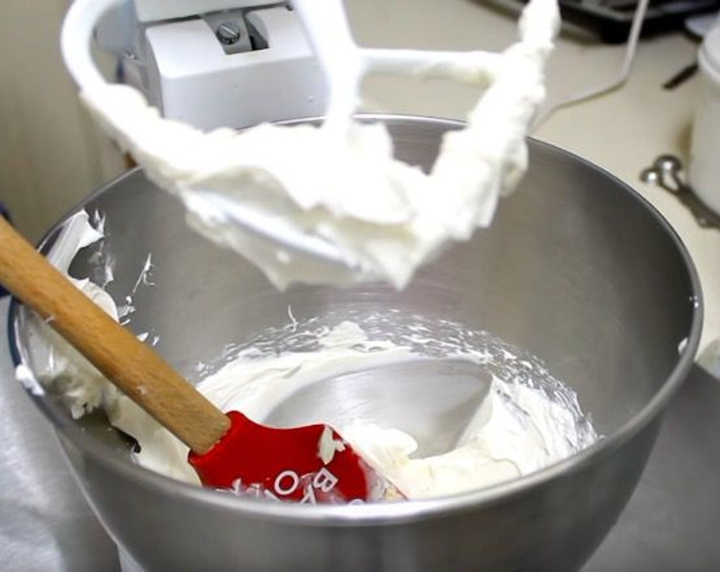 step 7 In the bowl of a stand mixer, add Philadelphia Original Soft Cheese (1 cup). Beat until smooth.