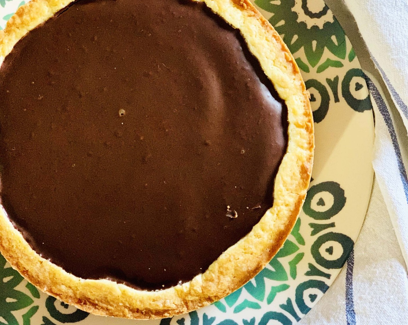 Vegan Pie with Cream and Chocolate Ganache