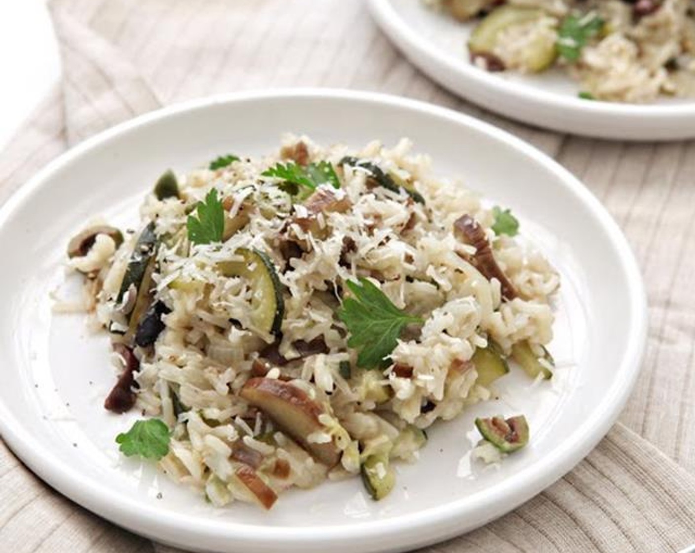 Japanese Eggplant, Zucchini, and Olive Rice