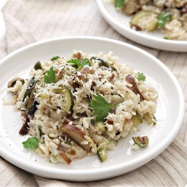Japanese Eggplant, Zucchini, and Olive Rice Recipe | SideChef