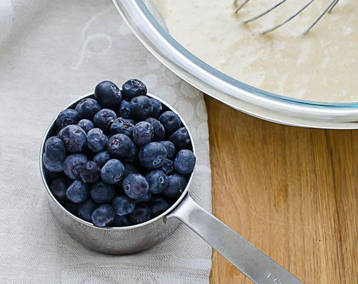 step 3 In a medium bowl whisk together the Eggland's Best Classic Egg (1), Milk (1/2 cup), Vanilla Extract (1 tsp), and Butter (2 Tbsp) Stir in the flour mixture just until moistened. Stir in the Fresh Blueberry (1 cup) and set aside.