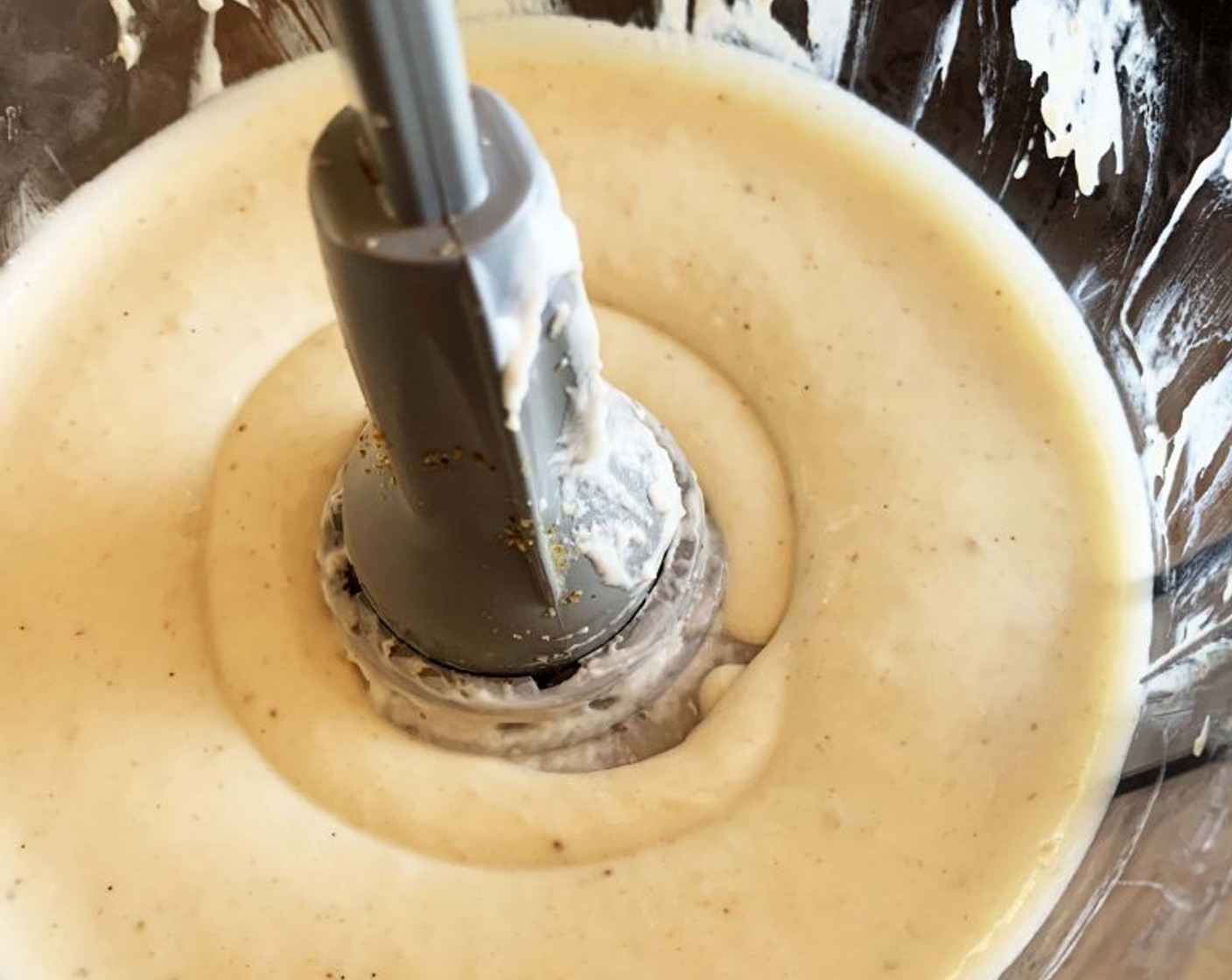 step 5 Meanwhile, add into a blender only the solid and creamy part of the Full-Fat Coconut Milk (10.5 oz) and discharge the water. Blend in Banana (1 cup) and Coconut Flour (2 2/3 Tbsp) until everything comes together.