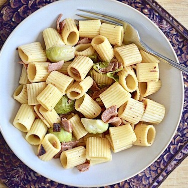 Brussels Sprout and Turkey Bacon Pasta Recipe | SideChef