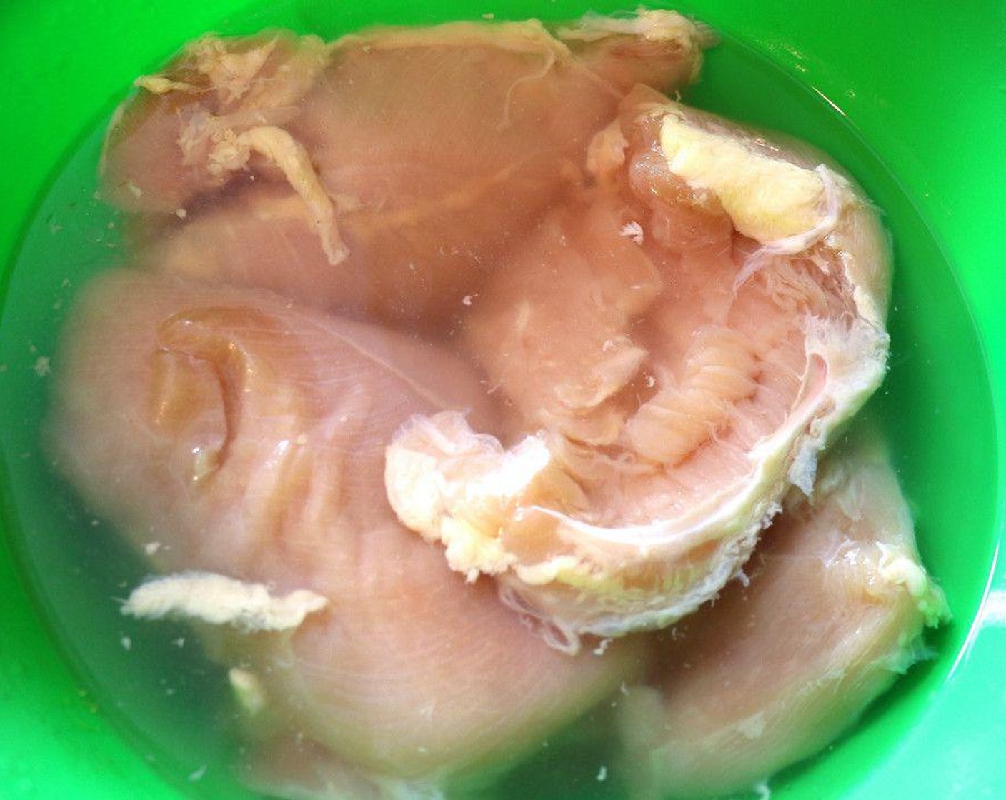 step 1 To make brine. Bring the Water (5 fl oz), Salt (3 Tbsp), and Granulated Sugar (1/2 tsp) to a boil, remove from heat, add the Ice (3 cups) to cool the brine down quickly before you add the chicken. Brine the Boneless, Skinless Chicken Breast (1) overnight.