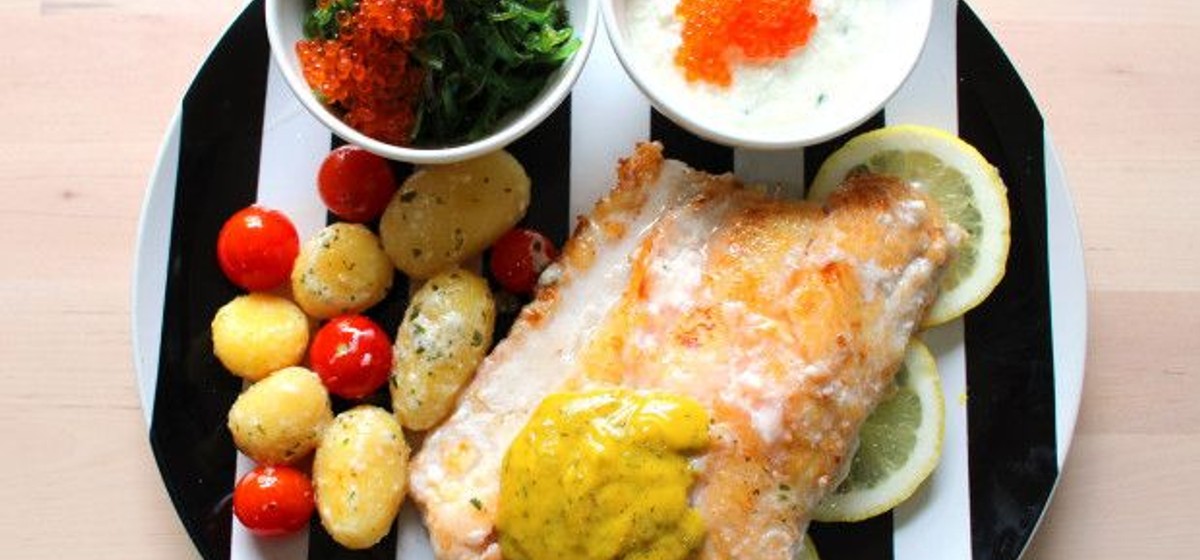 Wolf Fish with Dill Mustard Sauce Recipe SideChef
