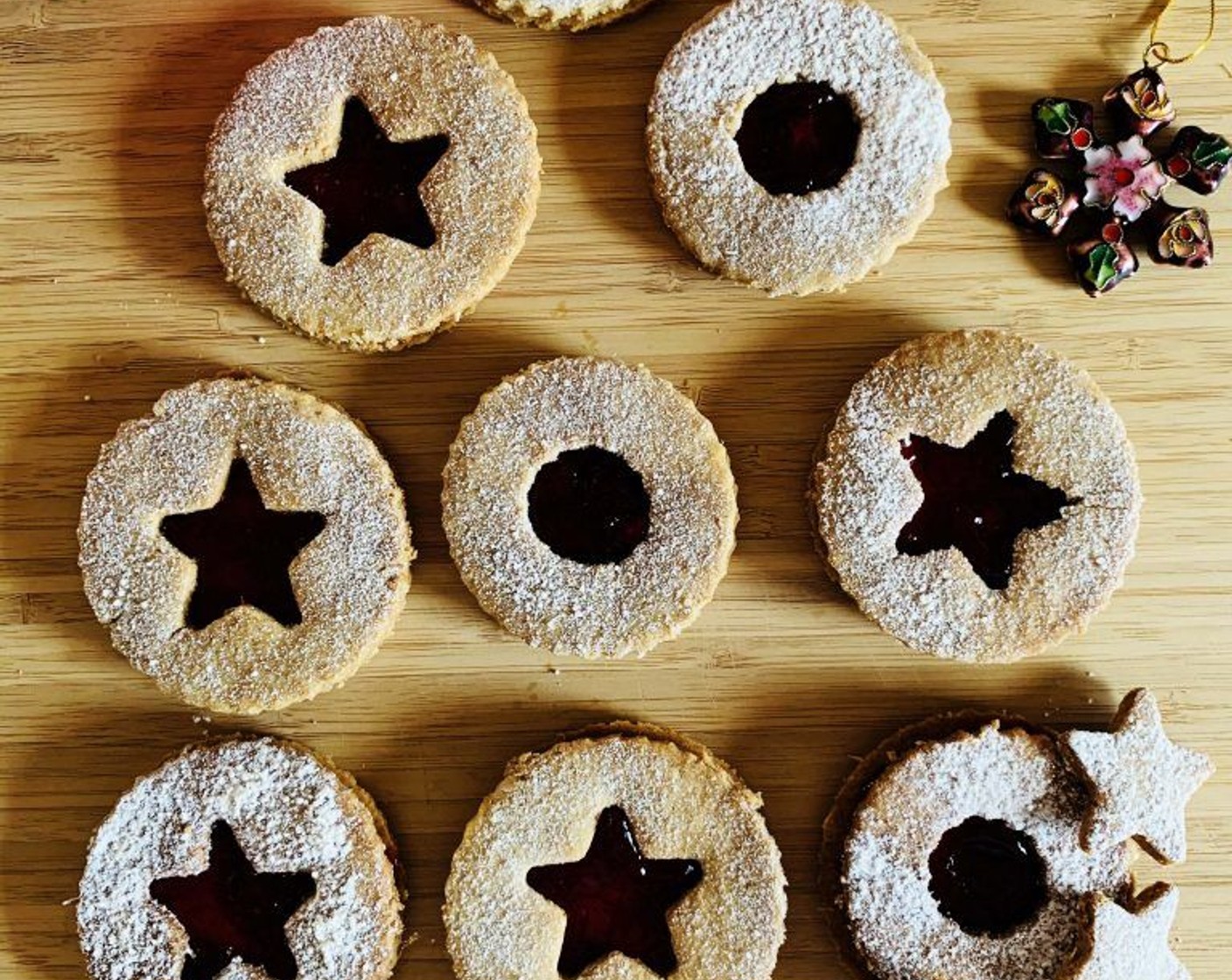 Vegan Christmas Linzer Cookies