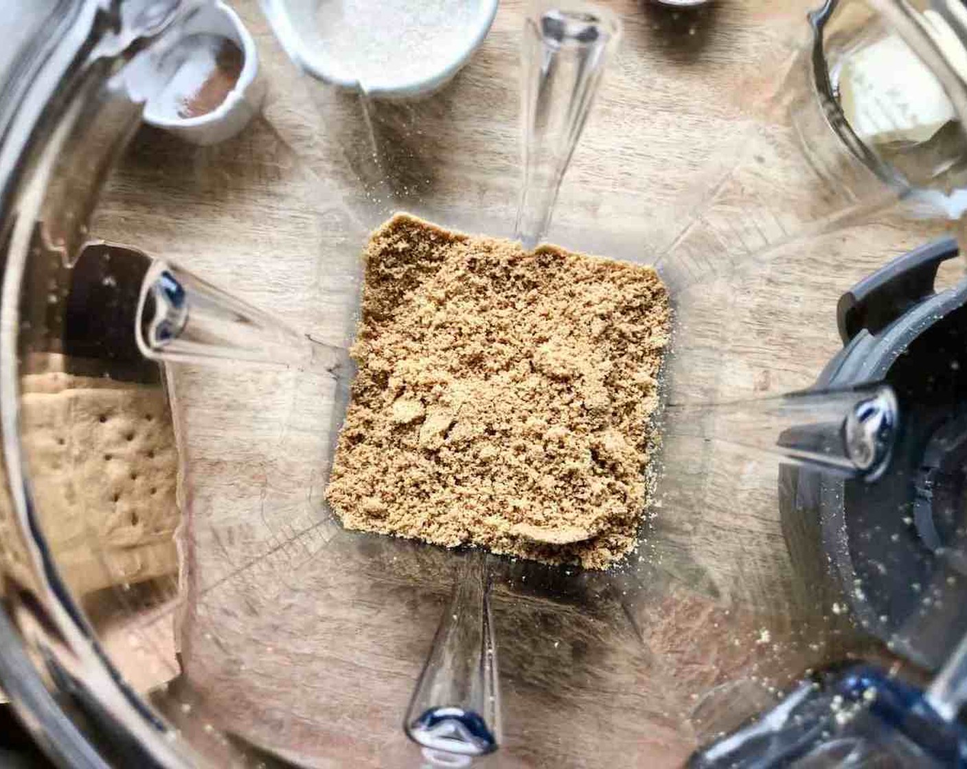 step 2 In a blender, pulse Graham Cracker Crumbs (1 1/2 cups). Reserve 1 Tbsp for topping.