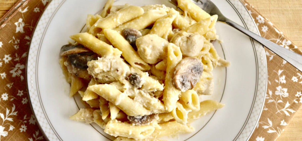 Roasted Garlic Chicken and Mushroom Alfredo Recipe SideChef