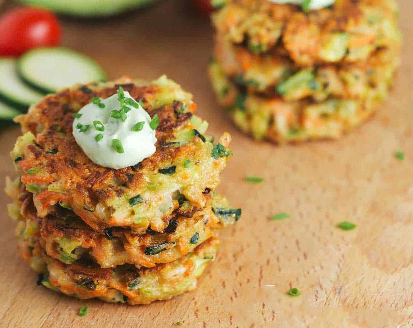 Crispy Vegetable Fritters with Avocado Yogurt Sauce