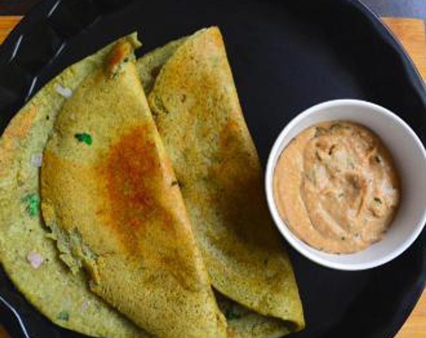 Green Gram Dosa with Peanut Chutney