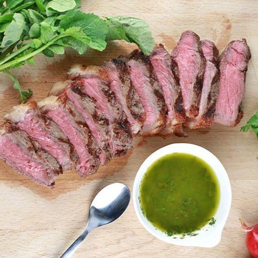 New York Strip Steak with Chimichurri Sauce Recipe | SideChef