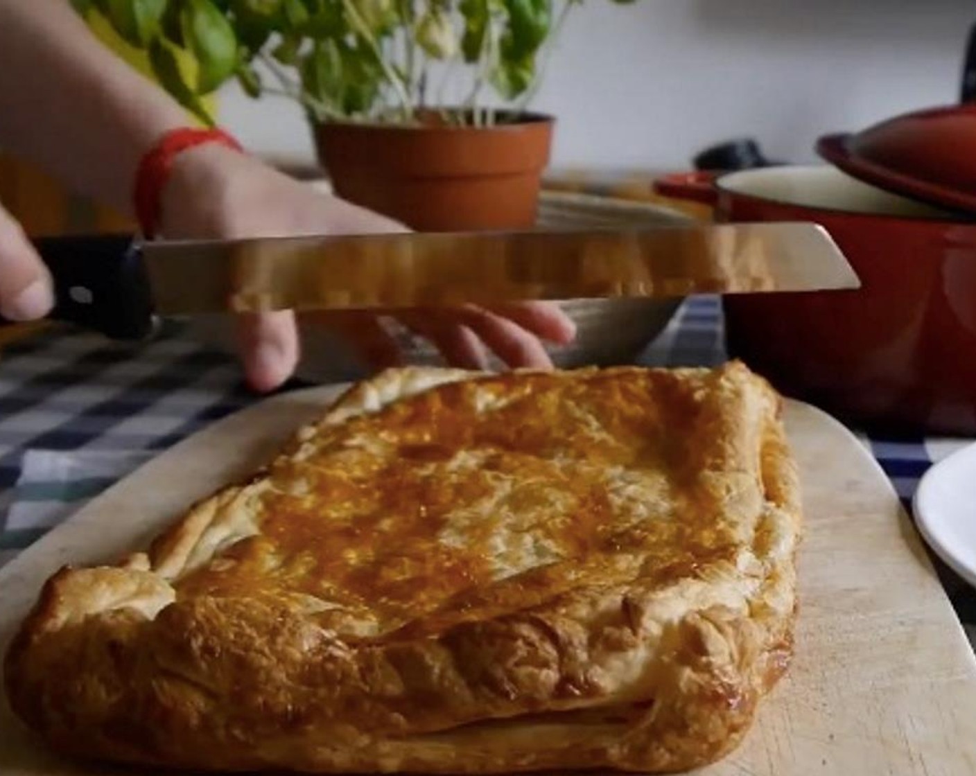 step 13 Place in a preheated oven at 200 or 220 degrees C (400 or 425 degrees F) for 20 to 25 minutes or until the top of the pie is golden brown.