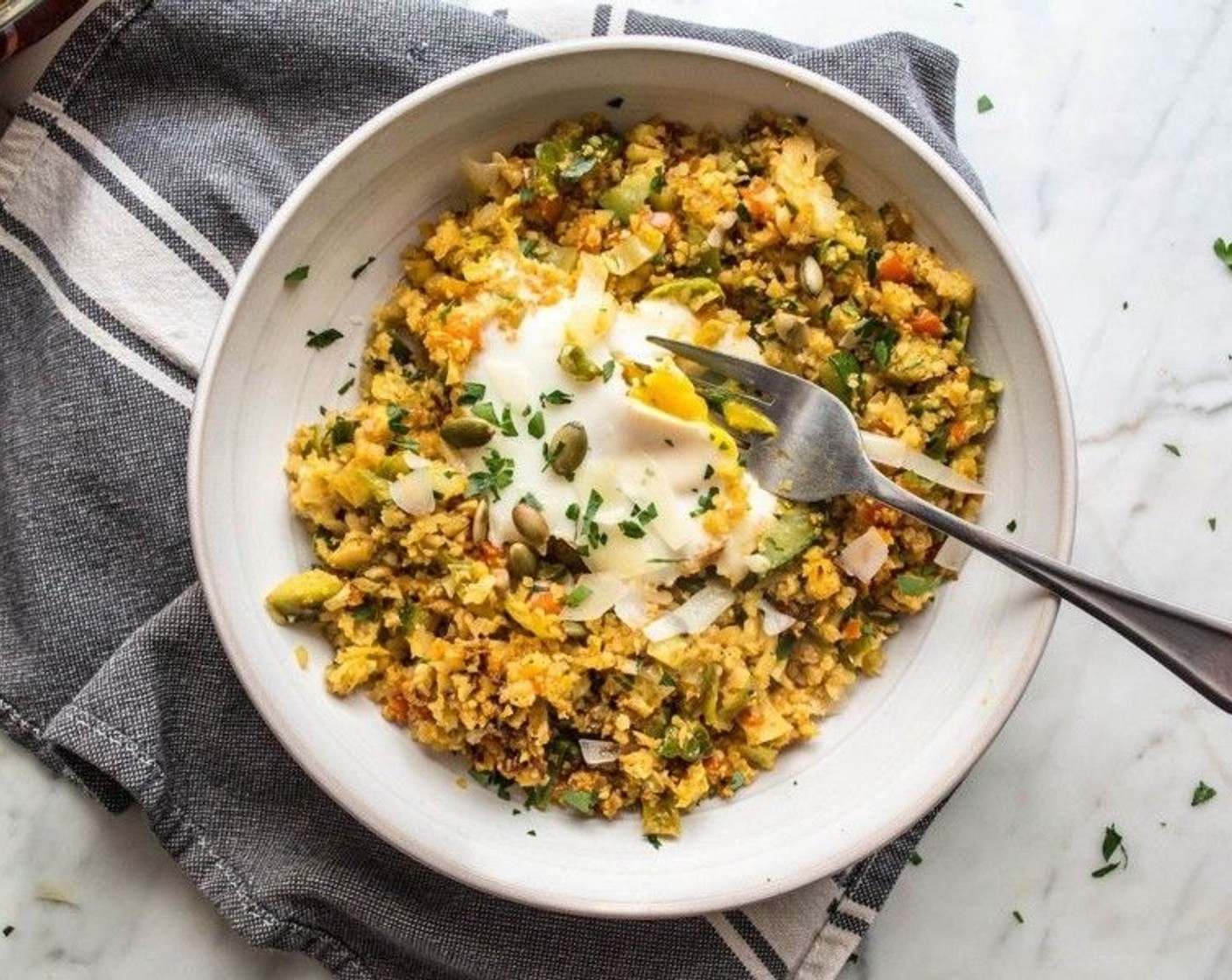 Veggie and Egg Cauliflower Rice Bowls