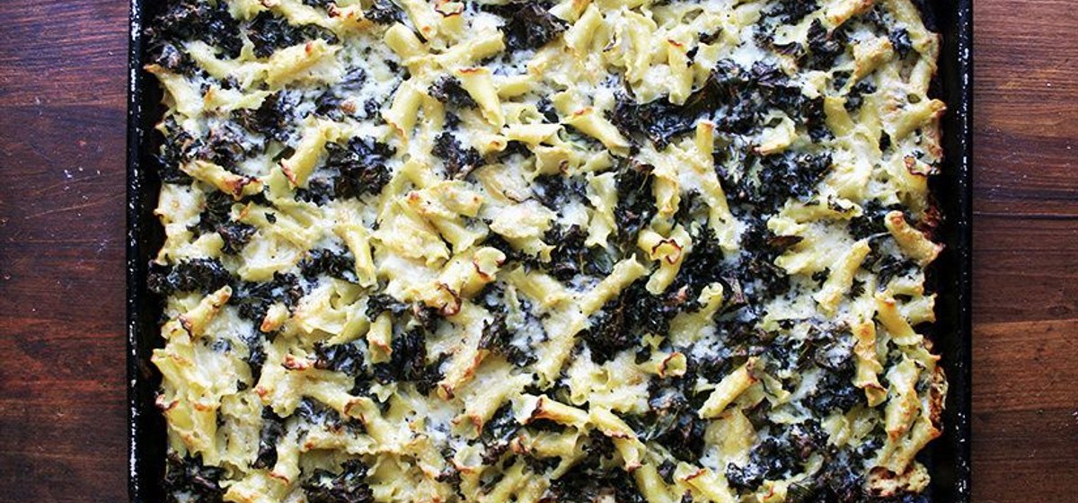 Sheet Pan Pasta Gratin with Kale Recipe | SideChef