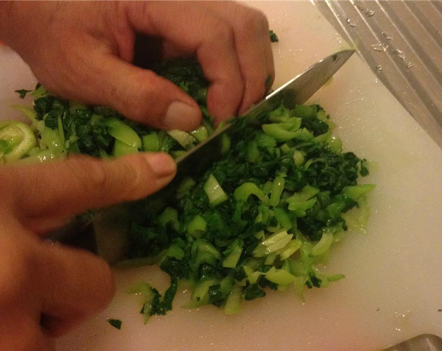 step 1 Chop the Bok Choy (to taste) and Scallion (1 bunch). Set the bok choy aside.