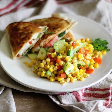 Paprika Chicken Quesadillas & Sweet Corn Stirfry Recipe | SideChef