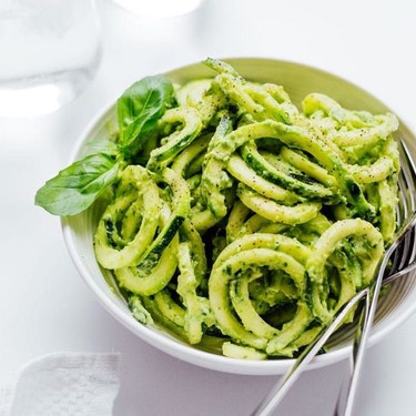 Zucchini Pasta with Creamy Avocado Pesto Recipe | SideChef