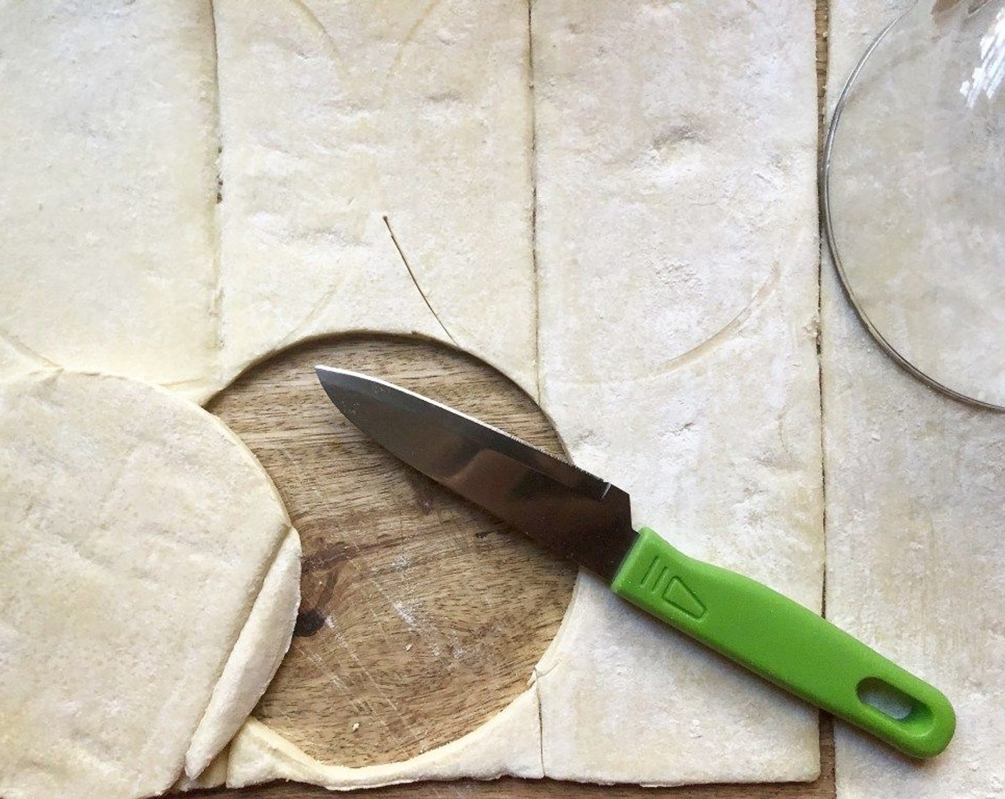 step 10 Increase oven temperature to 400 degrees F (205 degrees C). Using the top of a 5-inch bowl as a guide, cut 6 rounds from the Puff Pastry (2 sheets). Transfer rounds to a parchment paper-lined baking sheet. Freeze until firm, about 15 minutes.