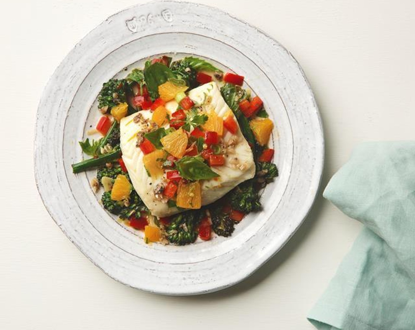 Mediterranean Citrus Poached Halibut