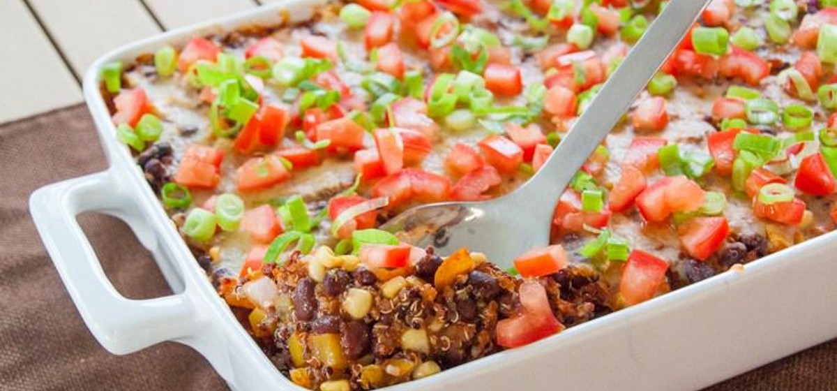 Cheesy Quinoa and Black Bean Casserole Recipe | SideChef
