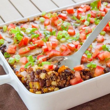 Cheesy Quinoa and Black Bean Casserole Recipe | SideChef