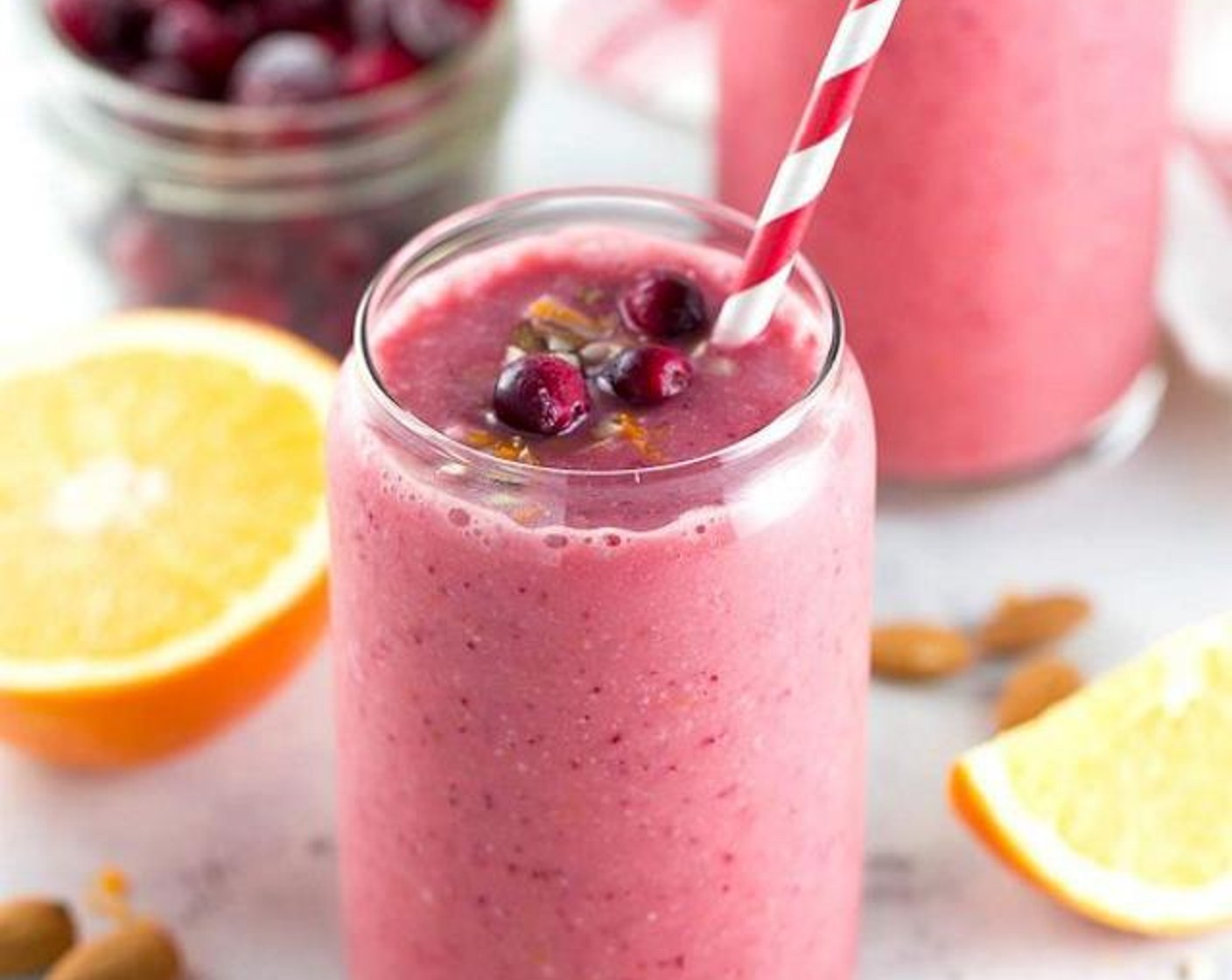 Cranberry Orange Smoothie with Almonds