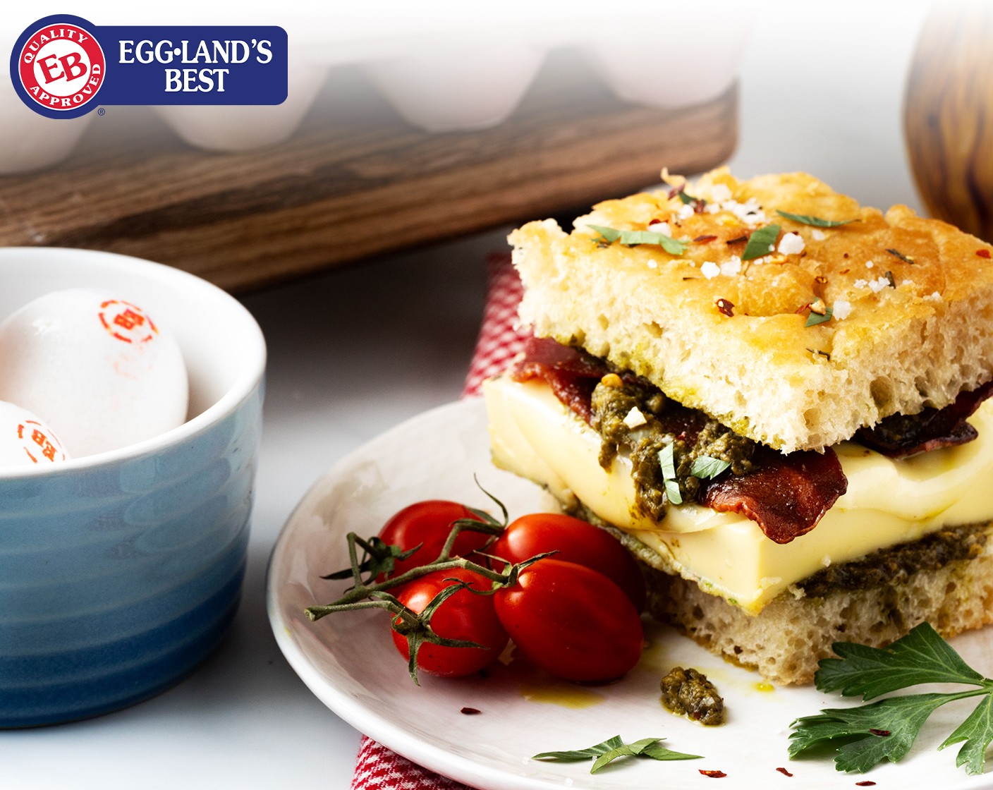 Freezer Egg Sandwiches on Focaccia Bread