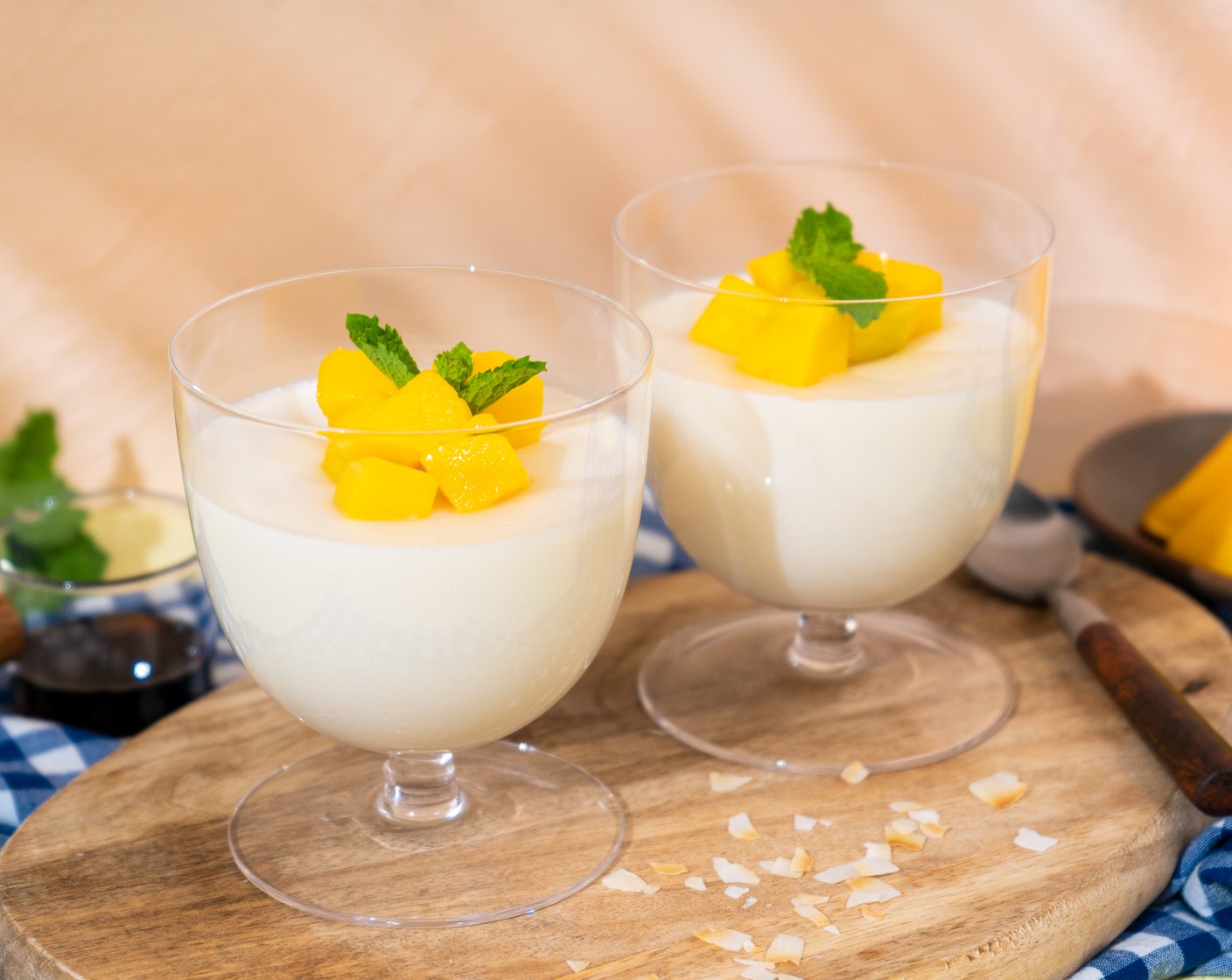 Coconut Panna Cotta with Mango