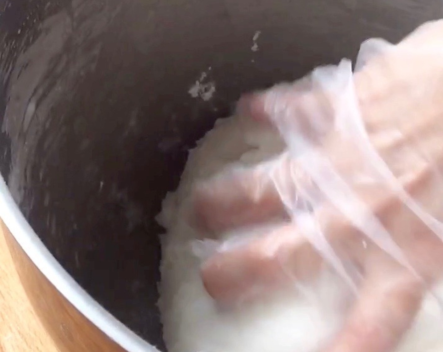 step 12 Briefly knead the dough with your hand for the last time.