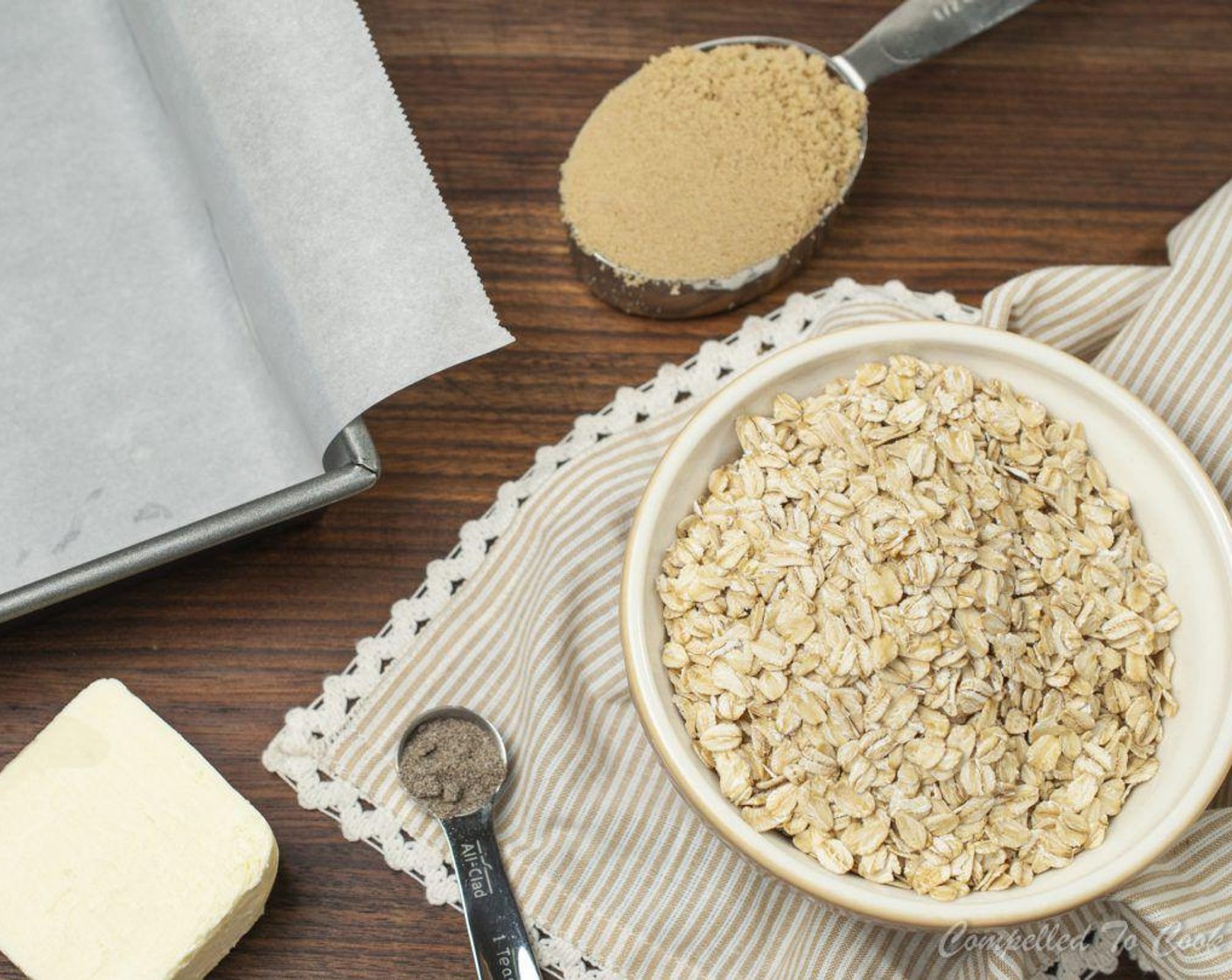 step 3 In a large bowl, combine Old Fashioned Rolled Oats (1 1/2 cups), All-Purpose Flour (1 1/4 cups), Brown Sugar (1 cup), Ground Cardamom (1 tsp), Baking Soda (1 tsp), and Salt (1/2 tsp).