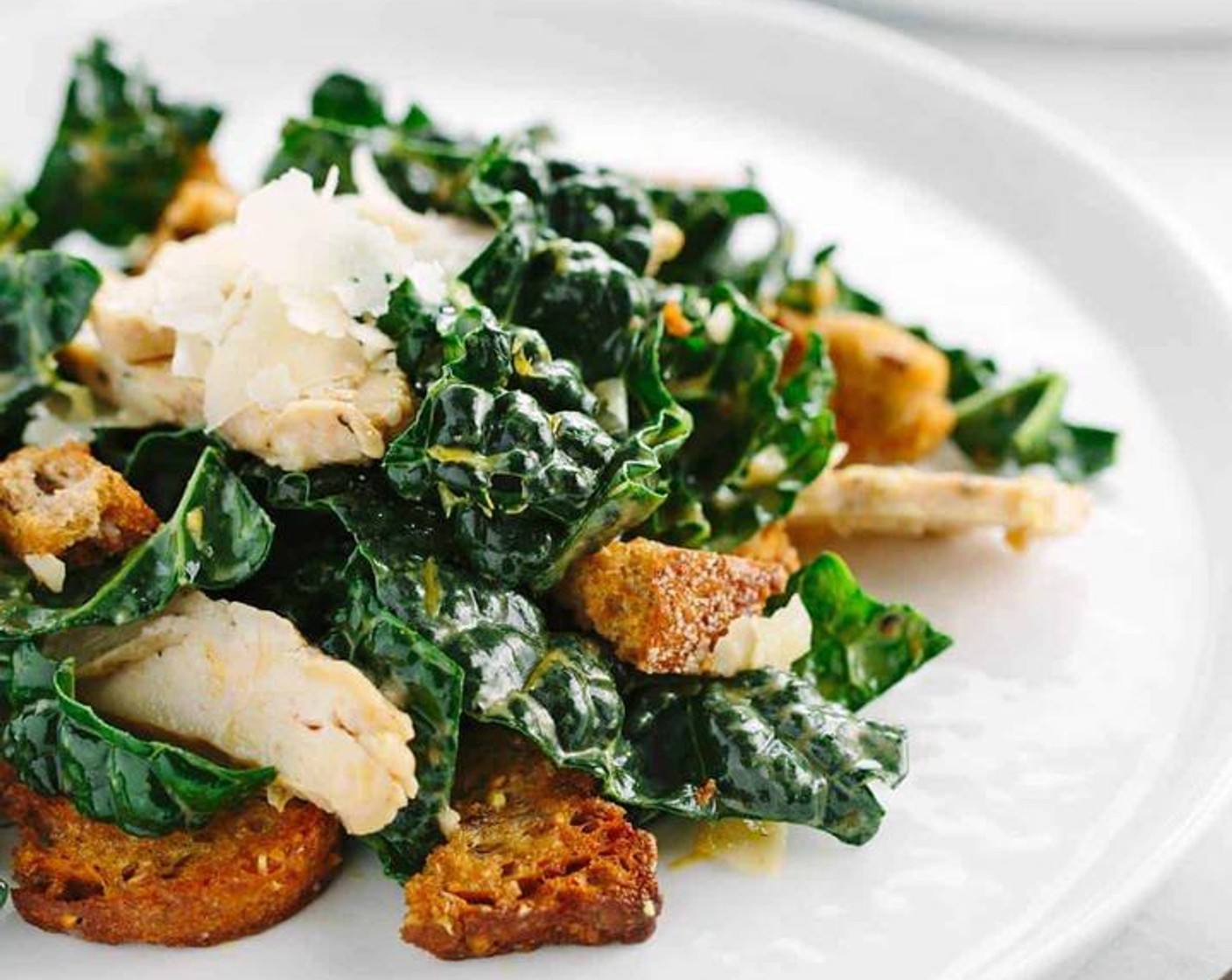 Chicken Kale Caesar salad with Croutons