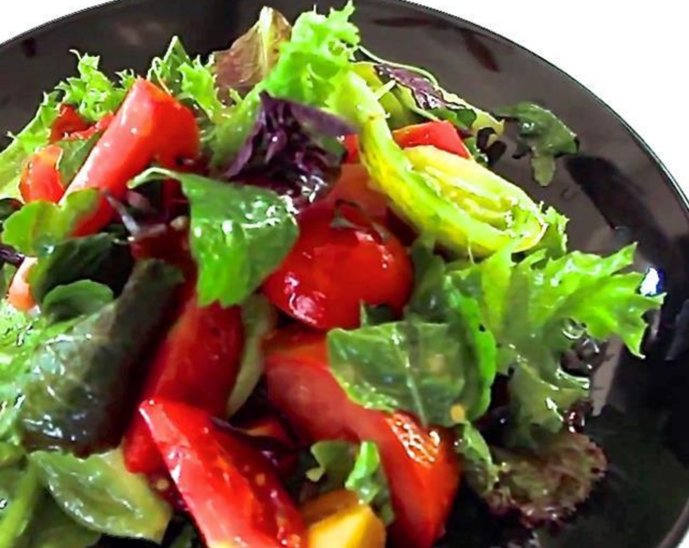 Fresh Tomato Basil Salad with Bittermelon Leaves