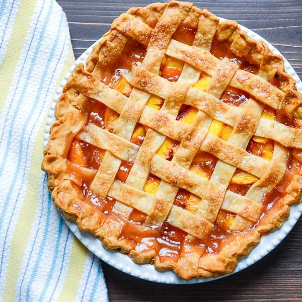 Fresh Peach Pie with Lattice Crust Recipe SideChef