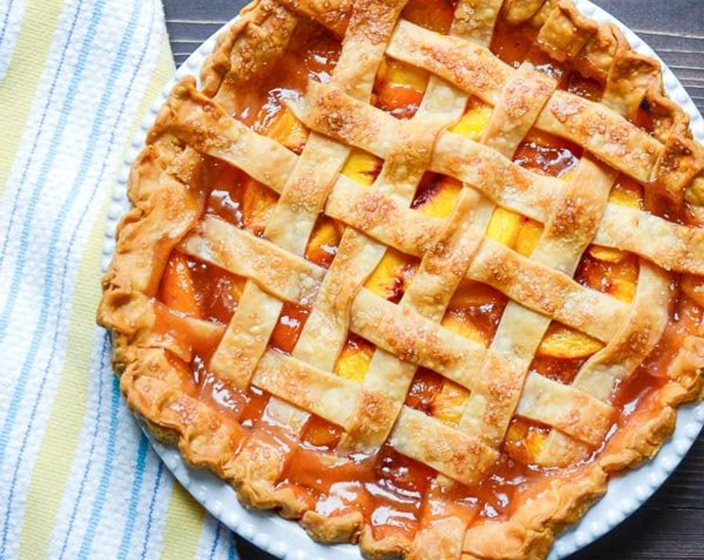 Fresh Peach Pie with Lattice Crust