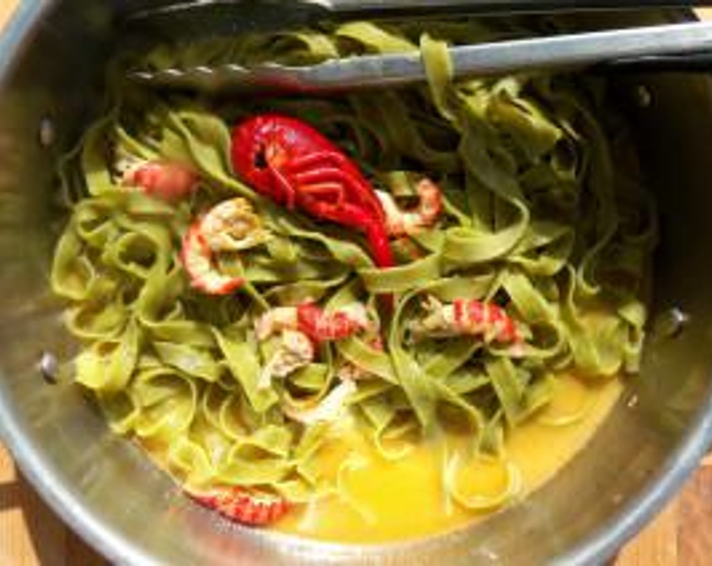 step 6 Add 1 Tagliatelle (4 oz) together with Water (4 Tbsp), mix well, and check/adjust seasoning.