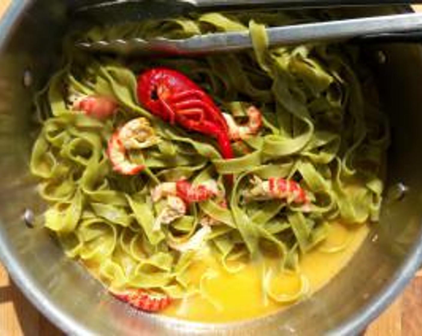 step 6 Add 1 Tagliatelle (4 oz) together with Water (1/4 cup), mix well, and check/adjust seasoning.