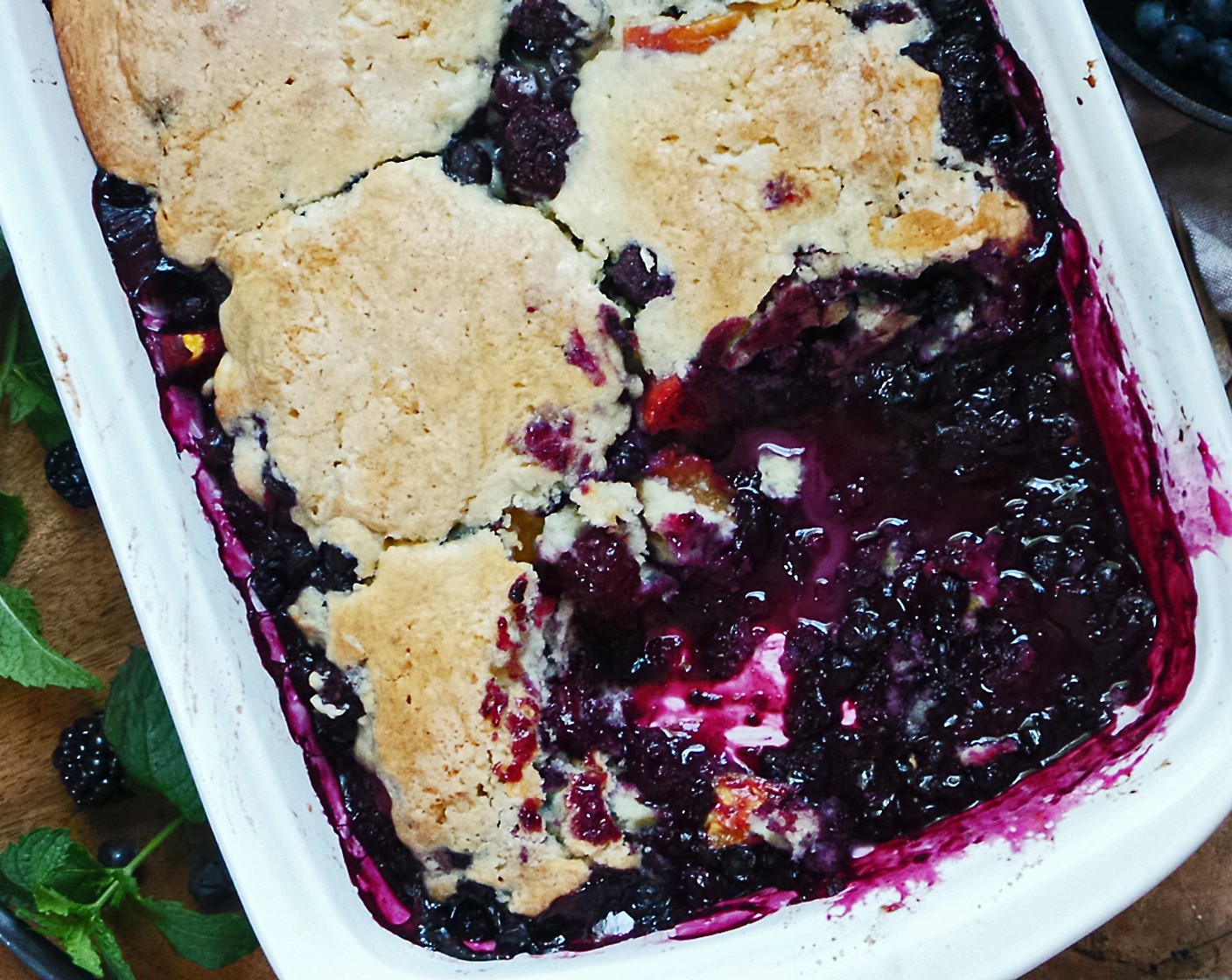 Blueberry and Peach Cobbler