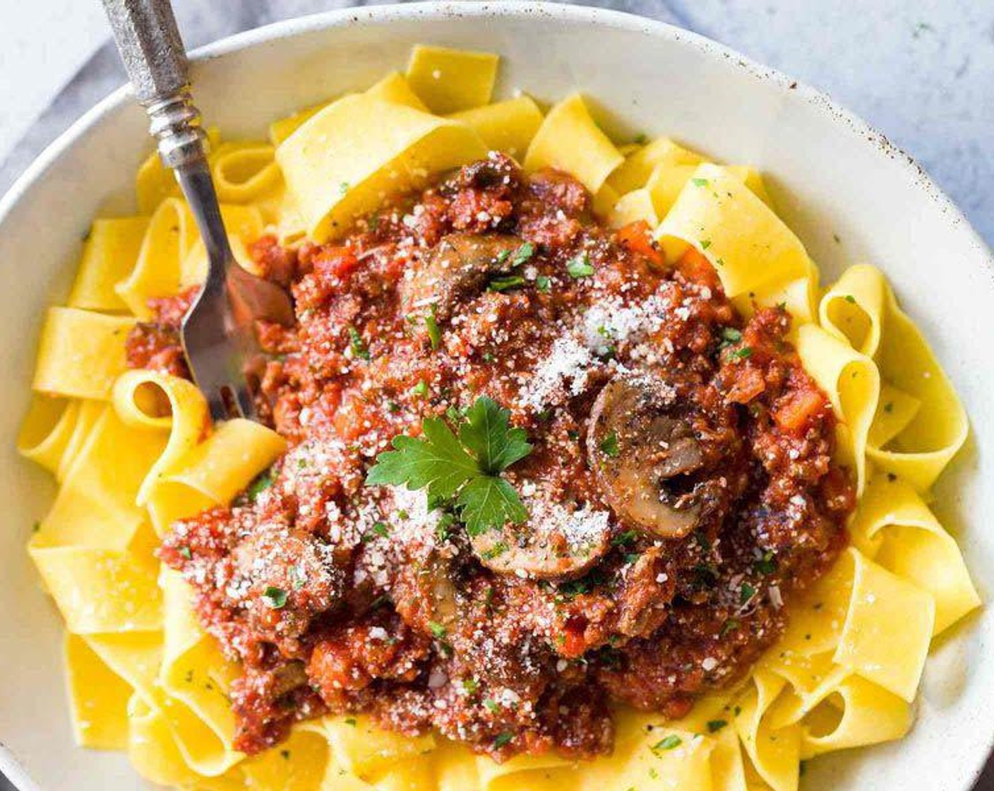 Beef Bolognese Sauce with Pappardelle Pasta