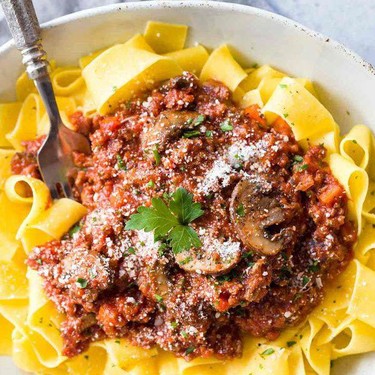 Beef Bolognese Sauce with Pappardelle Pasta Recipe | SideChef