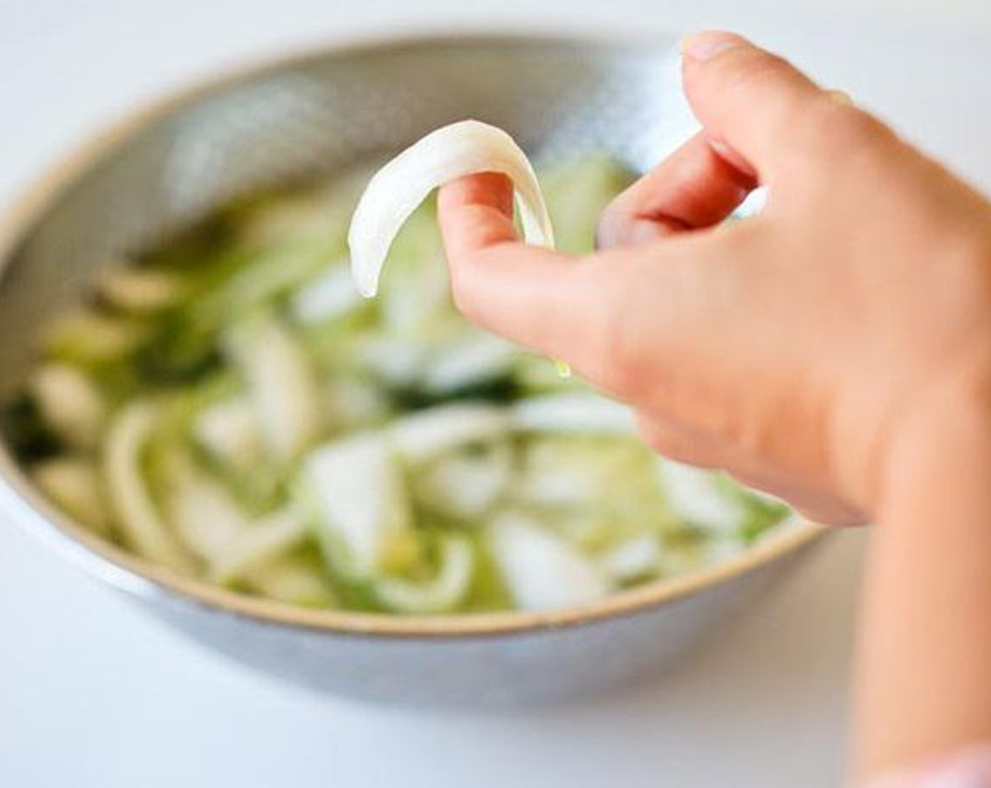 step 2 Chop up Napa Cabbage (1) and soak in salt water for 3-4 hours or until soft.