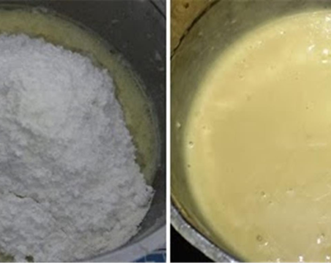 step 4 Sift in All-Purpose Flour (1 cup), Baking Powder (1/2 tsp), Baking Soda (1/4 tsp), and Salt (1 pinch). Mix together until you have a smooth batter.