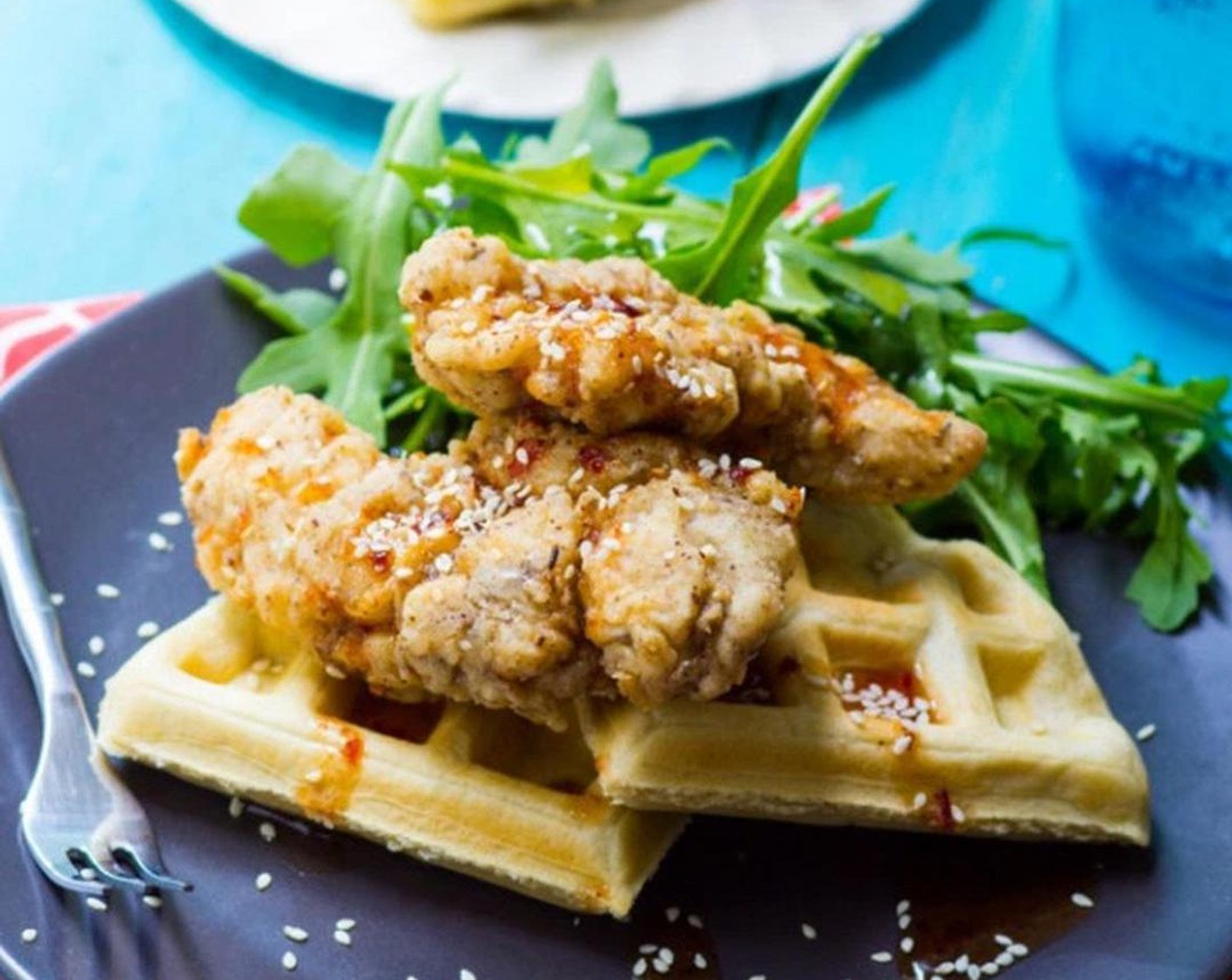 Middle Eastern Chicken and Waffles