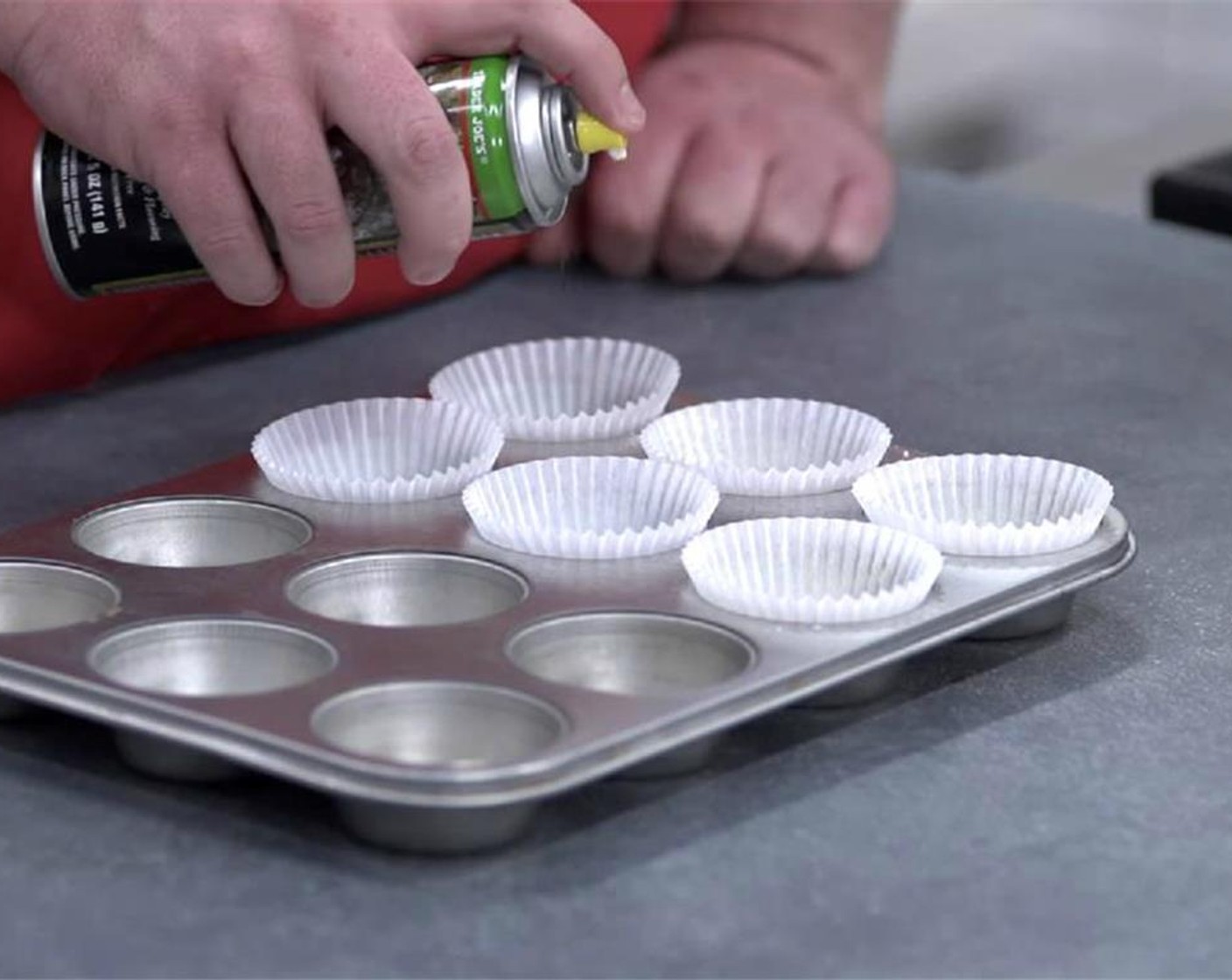 step 6 In a muffin pan, lined with 6 muffin liners, lightly spray with Nonstick Cooking Spray (as needed).