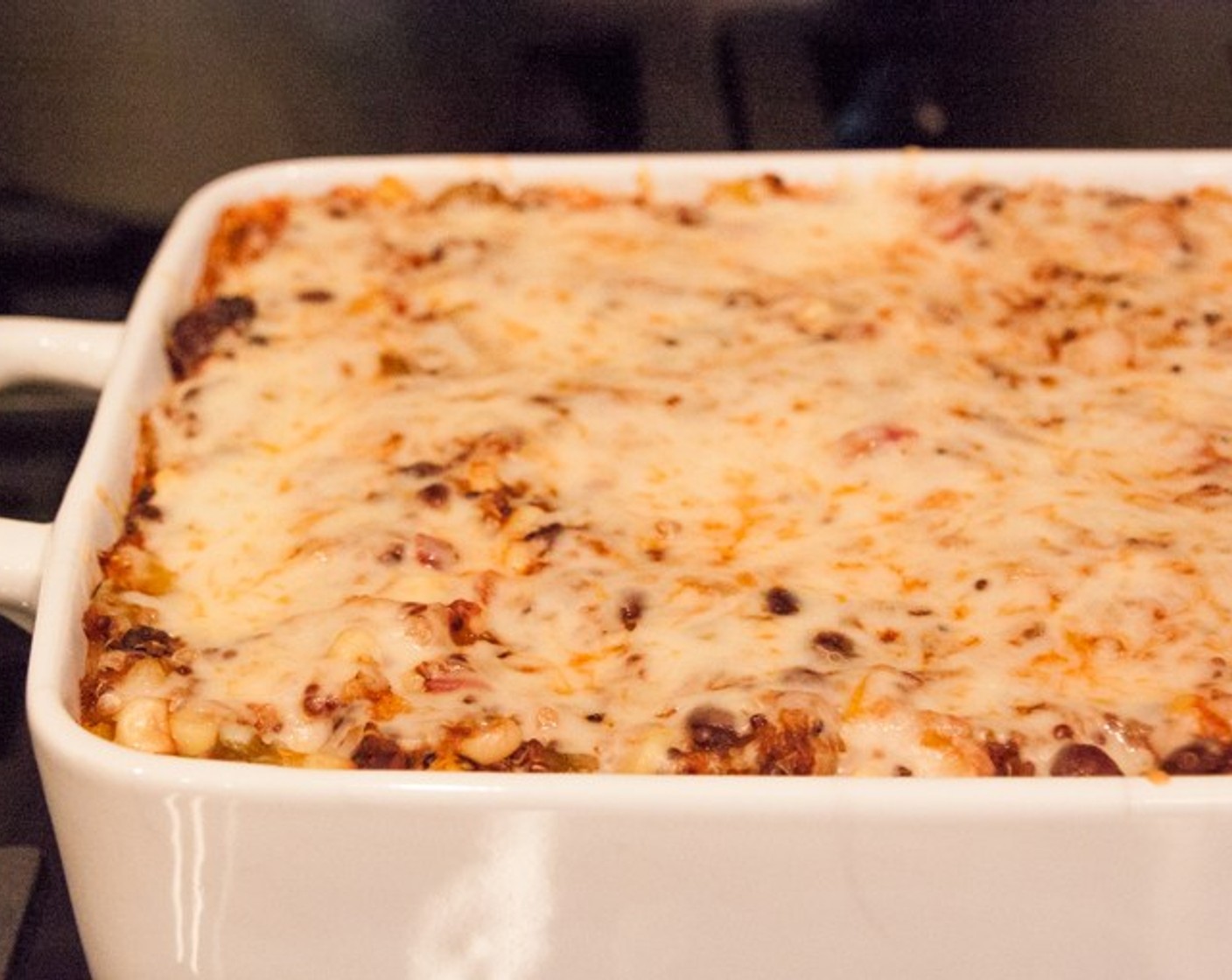 step 7 Transfer the mixture to a casserole dish, top with remaining Shredded Mexican Cheese Blend (3/4 cup) and bake for 15 minutes, or until the cheese is melted and bubbly.