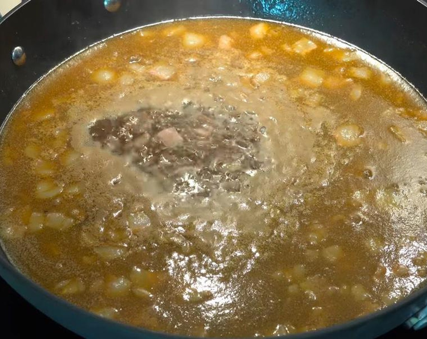 step 3 Add Beef Stock (4 cups). Bring mixture to a boil.