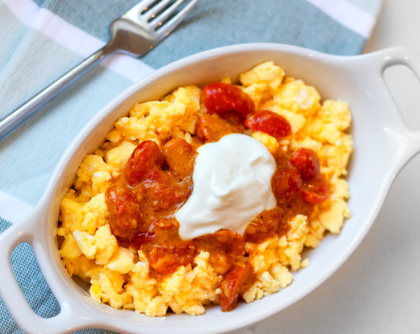 Scrambled Eggs with Curry Tomatoes