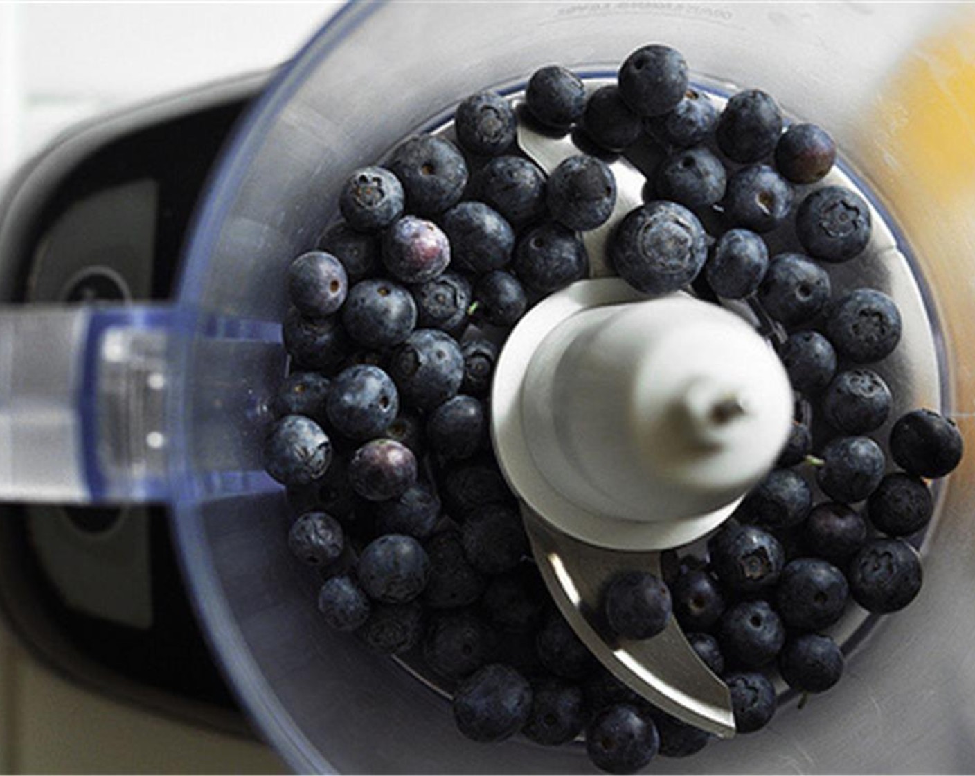 step 12 Allow to cool and make the glaze. In a food processor, pulse the Fresh Blueberry (1 cup) until a smooth liquid forms and the berries are completely broken down. Add the Fresh Basil (1 Tbsp) and Bourbon (3 Tbsp) and pulse once more until completely smooth.