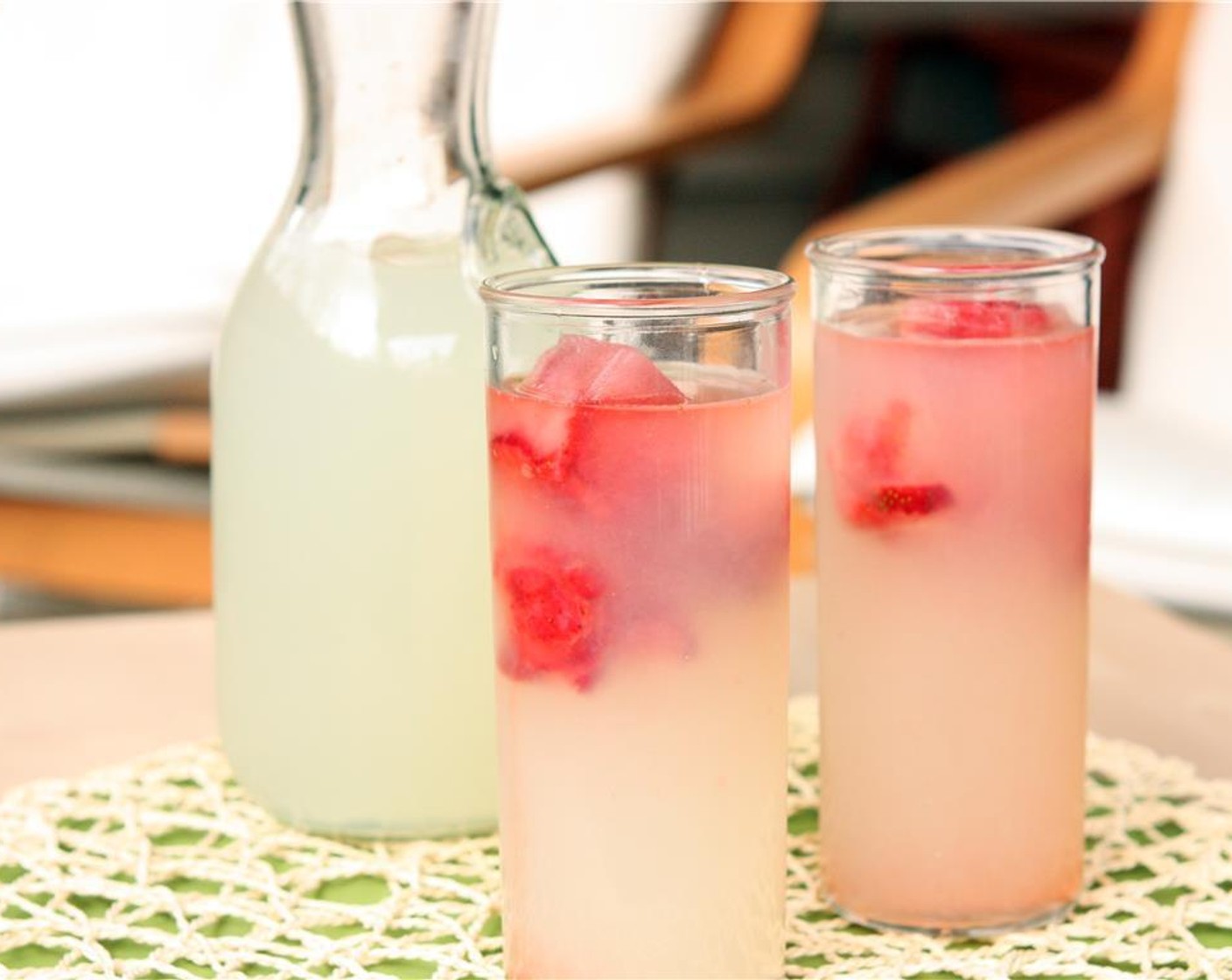 step 4 Use cubes to chill lemonade, sparkling water, or any other strawberries-worthy cold beverage.