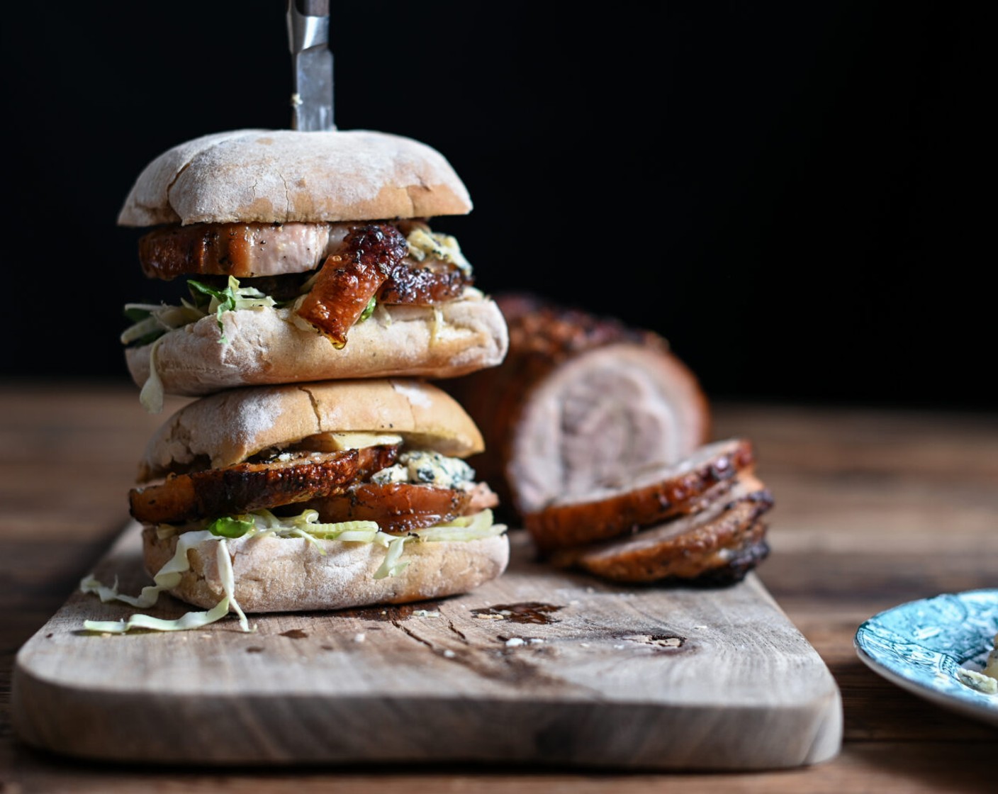 Porchetta with Blue Cheese and Fennel Slaw