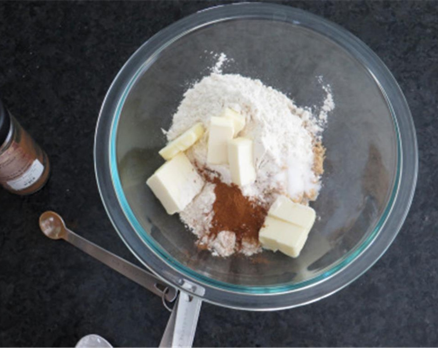 step 4 In a medium bowl, combine the Brown Sugar (1/2 cup), All-Purpose Flour (1/2 cup), Salt (1/4 tsp), and Ground Cinnamon (1/4 tsp). Add chilled unsalted butter.